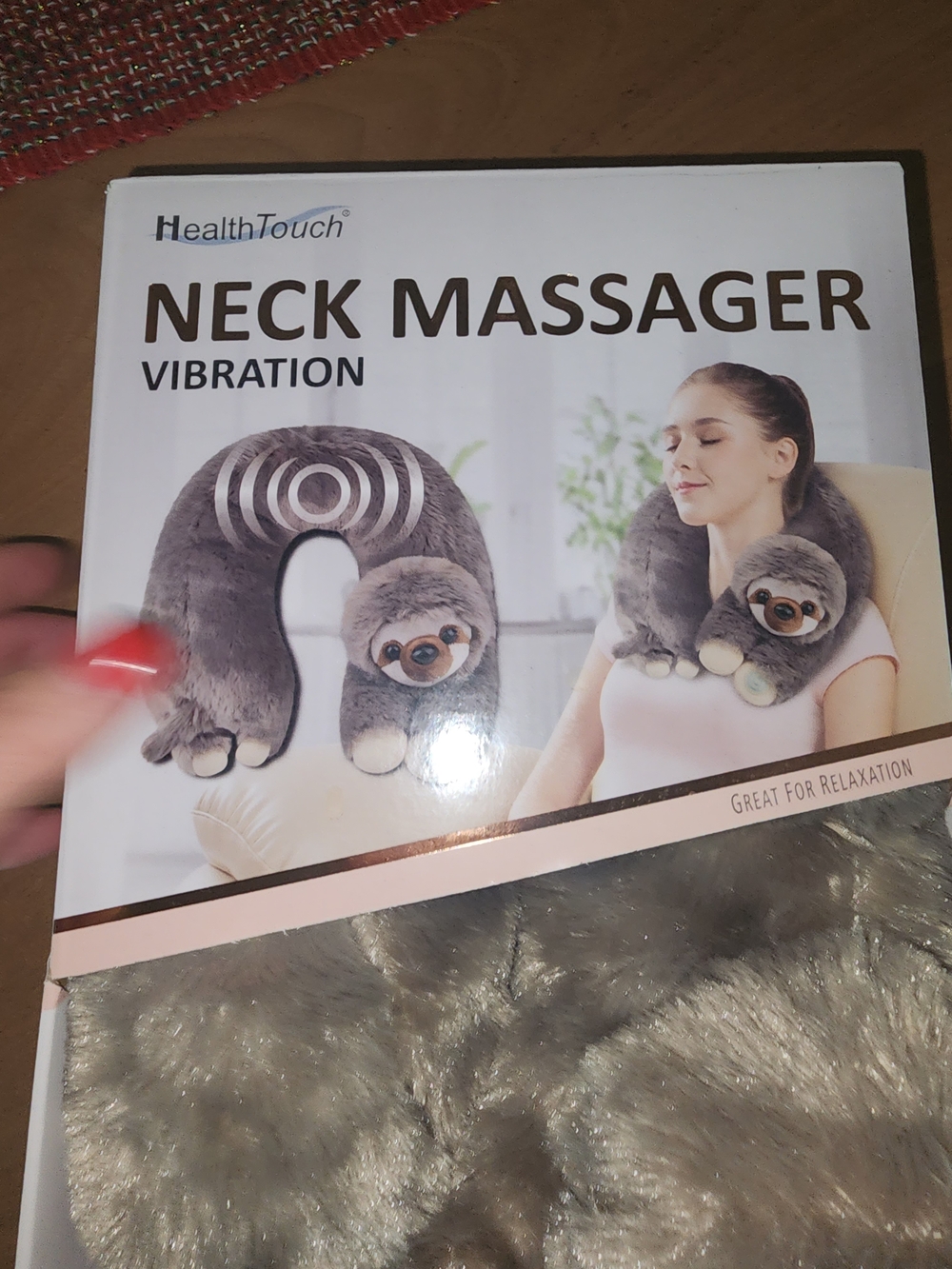 HealthTouch Gray Sloth Vibration Neck Massager